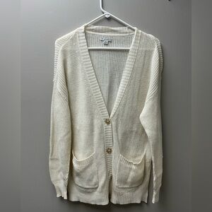 American Eagle Cream Button Up Cardigan